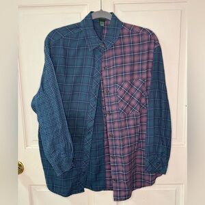 Wild Fable Blue and Pink Plaid Button Down Shirt